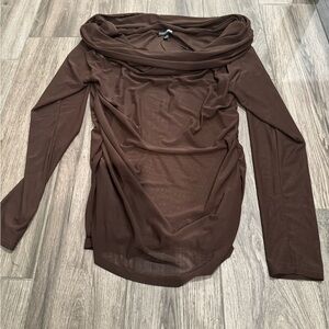 Fashion Nova Brown Off-Shoulder Top